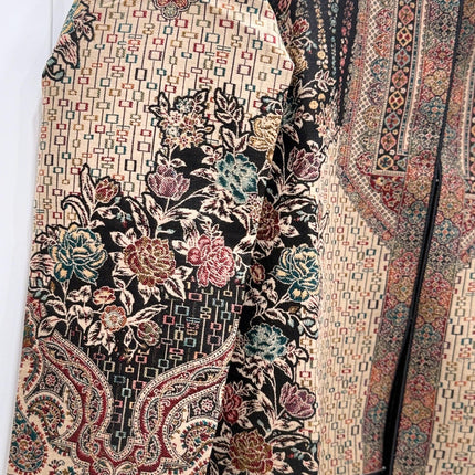 Women's Navy & Cream Kani Wool-Silk Long Jacket - product photo 13