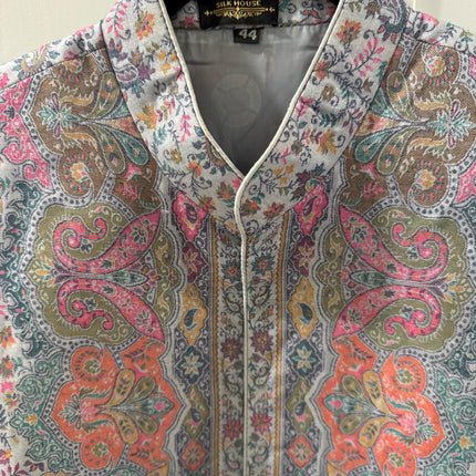 Women's Light Cornflower Blue Kani Jamawar Long Jacket - product photo 7