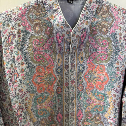 Women's Light Cornflower Blue Kani Jamawar Long Jacket - product photo 9
