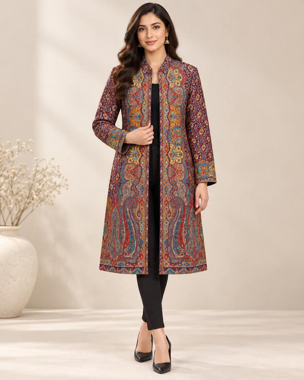 Women's Purple Kani Jamawar Paisley Jacket - Size 40 - product photo 1