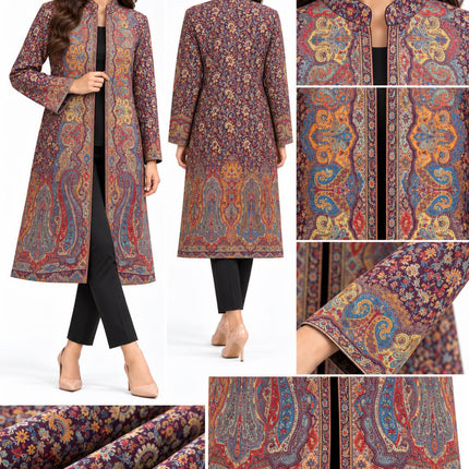 Women's Purple Kani Jamawar Paisley Jacket - Size 40 - product photo 4
