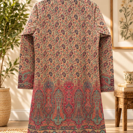 Women's Beige Kani Jamawar Wool-Silk Jacket - Size 40 - product photo 3