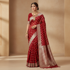 Model wearing Banarasi Khaddi Georgette Saree