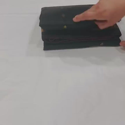 Special Sale !!!|Original Narayan Peth 100% pure silk Saree from Yeola - Black with black border|Fall Pico Tassels done
