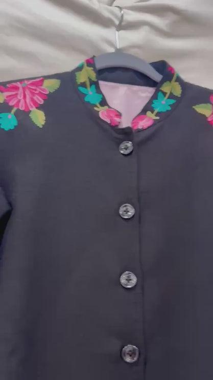 Handwoven | Papier Macie Jacket | Kashmir Artwear | Pashmina |  Size 42