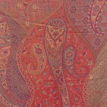 Pure Silk Stole/scarf, Long All Season Scarf in Luxurious Fabric , Fine Art Shawl and Wrap orange/green/brown/teal color