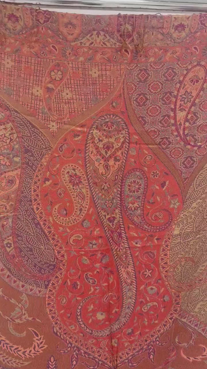 Pure Silk Stole/scarf, Long All Season Scarf in Luxurious Fabric , Fine Art Shawl and Wrap orange/green/brown/teal color