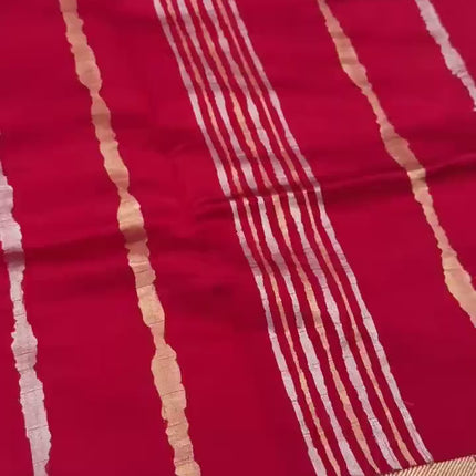 Pure Raw Mango Katan Banarasi Silk Saree – Deep Red / Maroon