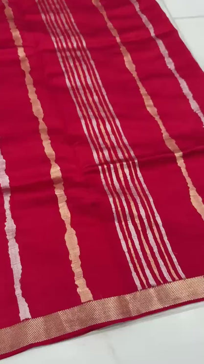 Pure Raw Mango Katan Banarasi Silk Saree – Deep Red / Maroon