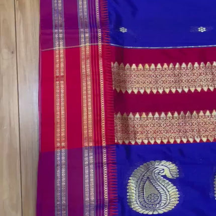 Special Sale!!! Original Narayan Peth 100% pure silk Saree from Yeola(With  Blouse Piece) - Fall Pico Tassels done | Ready to wear