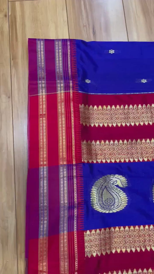 Special Sale!!! Original Narayan Peth 100% pure silk Saree from Yeola(With  Blouse Piece) - Fall Pico Tassels done | Ready to wear