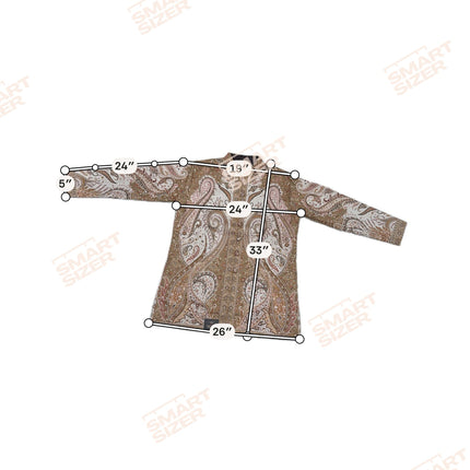 Kani Jamawar women's jacket measurements diagram, Smartsizer