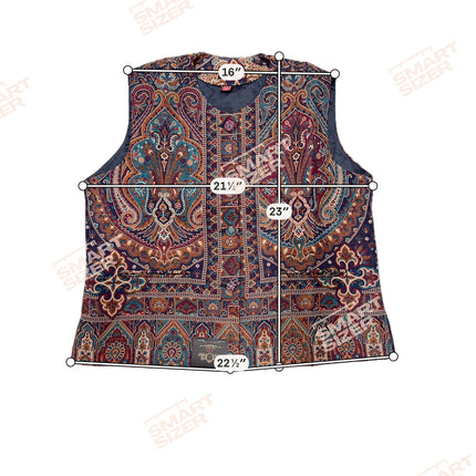 Kani Jamawar women's waistcoat measurements diagram, size XXL, Smartsizer